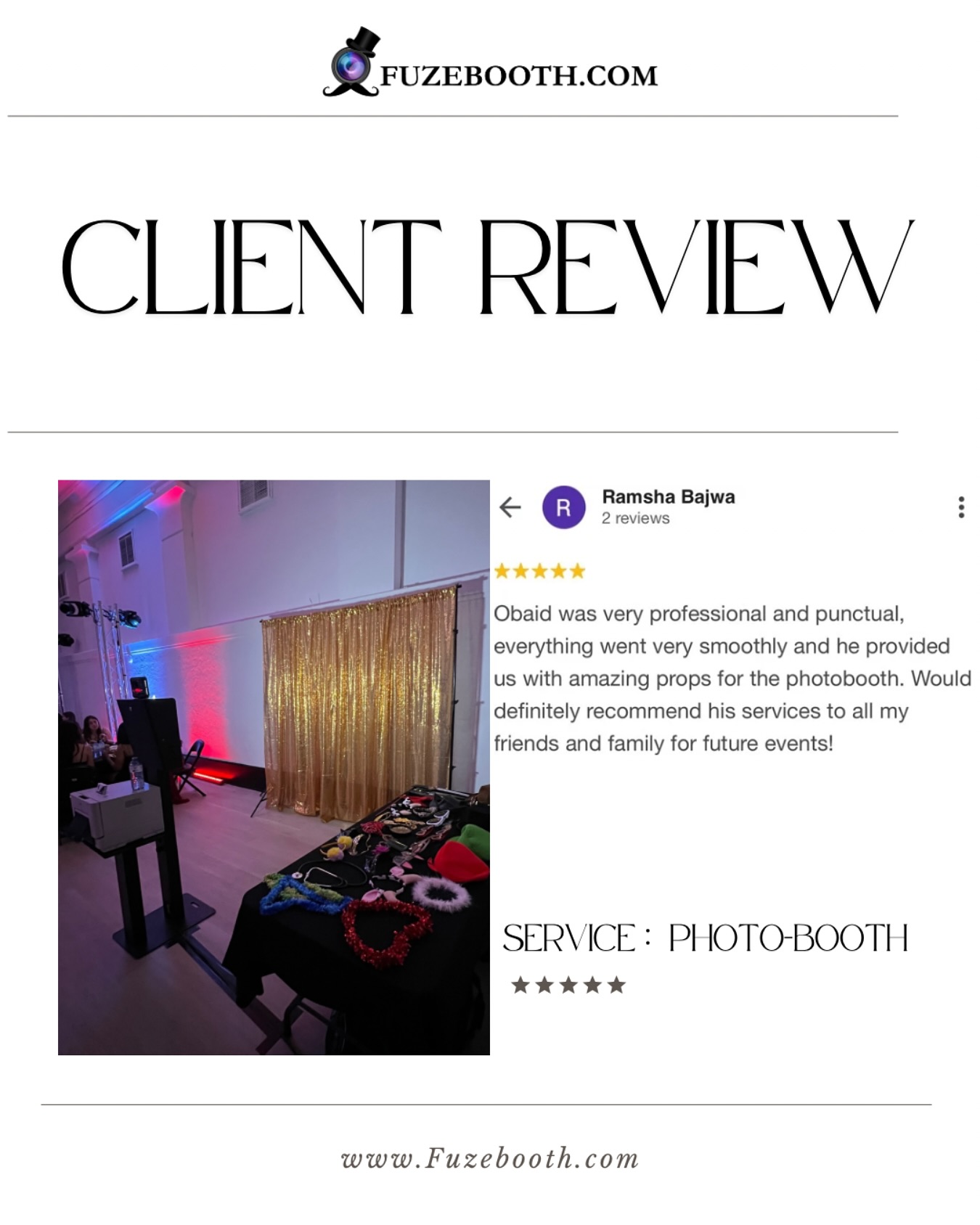 We are beyond grateful for the kind words from our wonderful client! ๐โจ It was an absolute pleasure being part of your special day and providing unforgettable memories at your beautiful Toronto wedding. Thank you for trusting us to capture those moments with our photo booth! ๐ธโค๏ธIf you're planning your own wedding or event in the Toronto area, let us help make it extra special!Location : Greater Toronto Area (GTA), Ontario canada ๐จ๐ฆ
๐๐จ๐ง๐ญ๐๐๐ญ ๐ฎ๐ฌ ~ +๐ ๐๐๐-๐๐๐-๐๐๐๐
Gmail : Fuzebooth@gmail.com
Website : www.fuzebooth.com#TorontoWedding #TorontoEvent #WeddingFun #TorontoWeddingPhotobooth #WeddingMemories #TorontoVendors #TorontoBridal #TorontoWeddings #FuzeBooth #WeddingPhotobooth #EventPlanningToronto #LoveInToronto #TorontoBride #TorontoGroom #TorontoLove #CanadianWeddings #PhotoBoothFun #TorontoEvents #FuzeBoothMagic #WeddingEntertainment